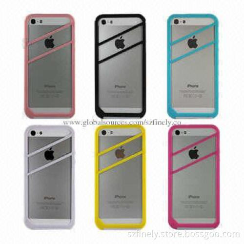 PC + TPU Case for iPhone 5/5S, Bumper, 2-in-1 Design, Various Colors are Available